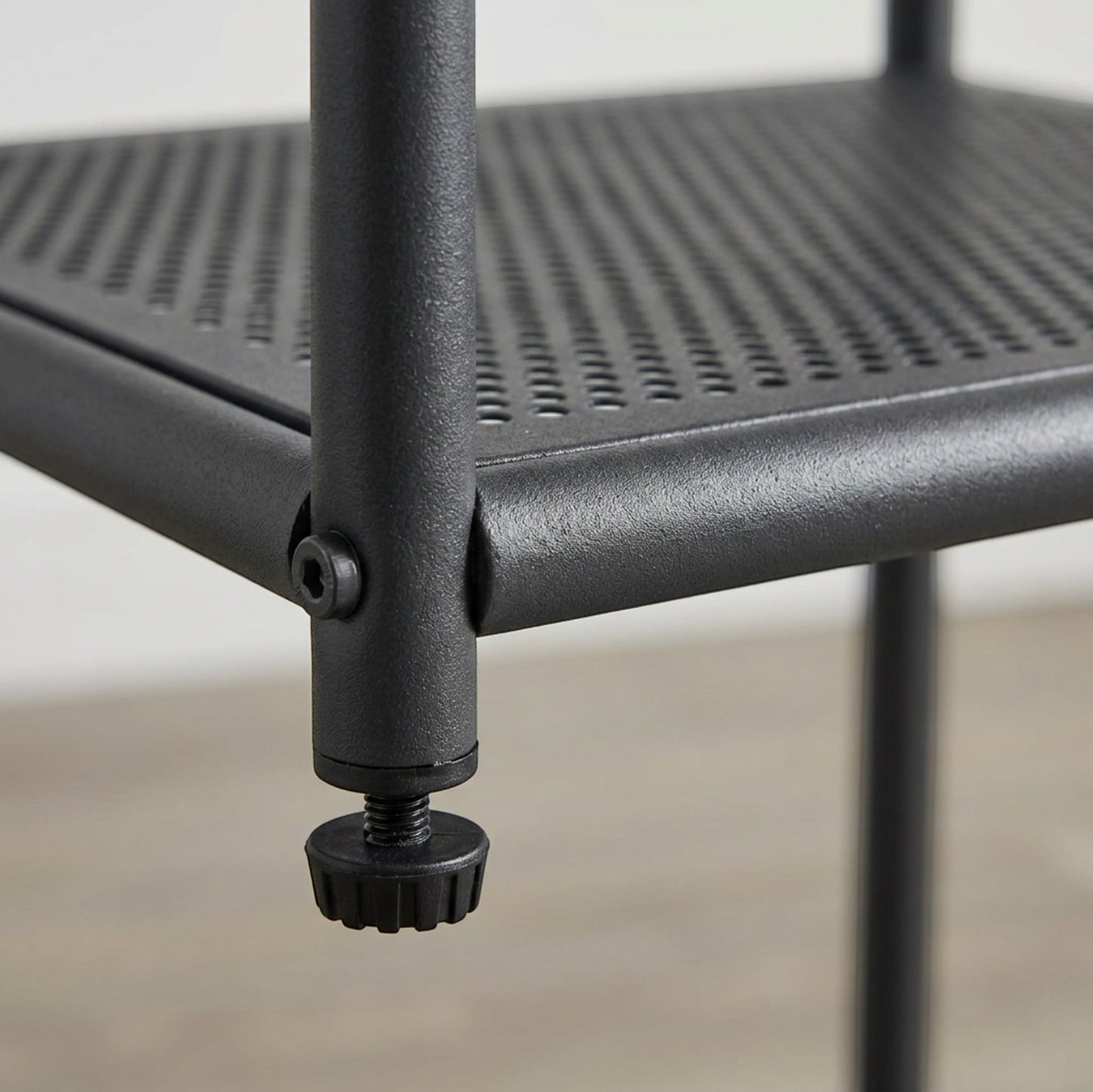Grwnk Slateframe Steel Nightstand 2 Mesh Shelves 24 in Charcoal - Detail view