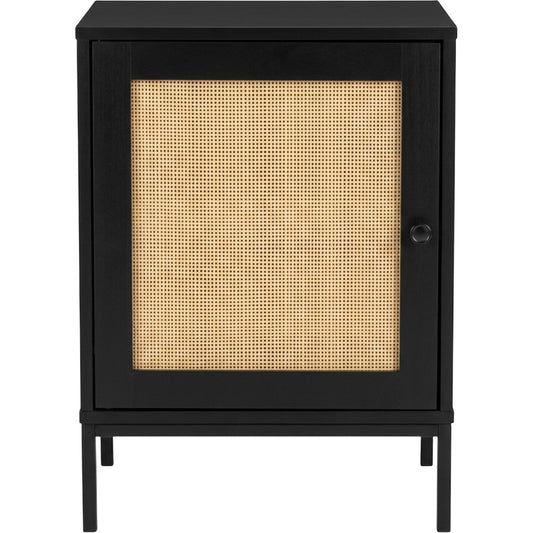 Grwnk Caneweave Bedside Cabinet 1 Door 26 in Natural Black - Product view