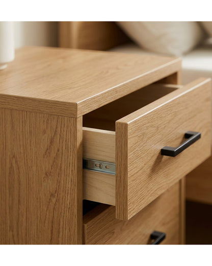 Grwnk Oak Finish Nightstand 2 Drawer 24 in