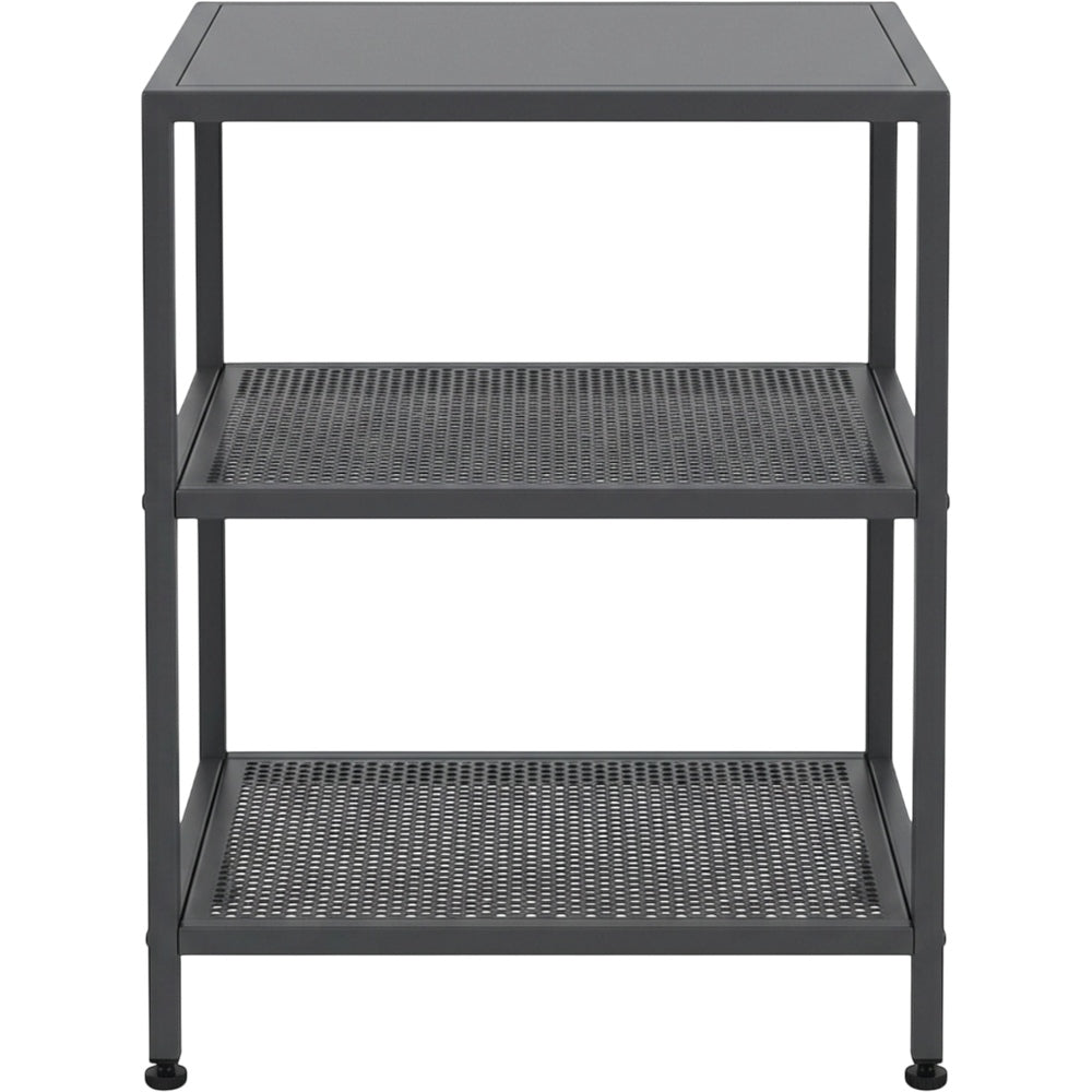 Grwnk Slateframe Steel Nightstand 2 Mesh Shelves 24 in Charcoal - Product view