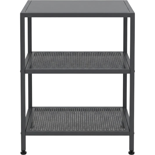 Grwnk Slateframe Steel Nightstand 2 Mesh Shelves 24 in Charcoal - Product view