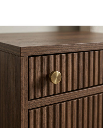 Grwnk Walnut Narrow Bedside Cabinet 1 Door 25 in