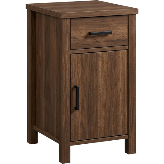 Grwnk Walnut Narrow Bedside Cabinet 1 Door 25 in
