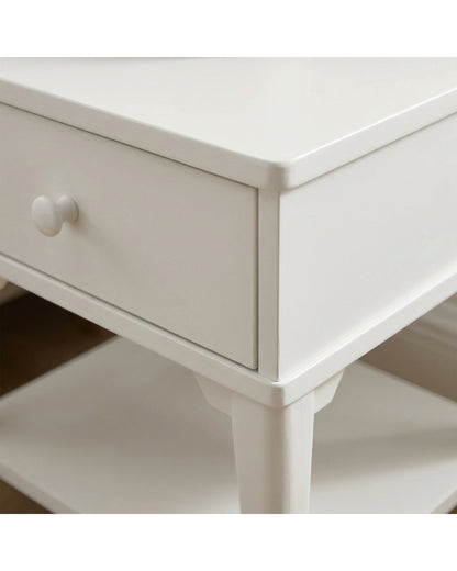 Grwnk White Bedside Table Open Shelf 22 in