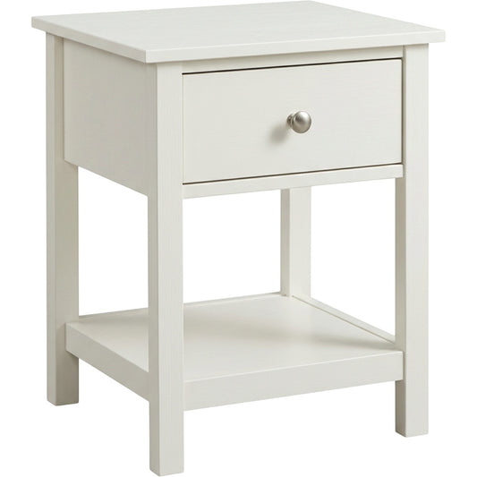 Grwnk White Bedside Table Open Shelf 22 in